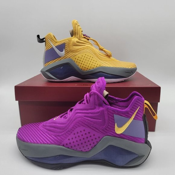 NEW Nike Lebron Soldier 14 XIV Lakers Purple Gold Yellow Shoes